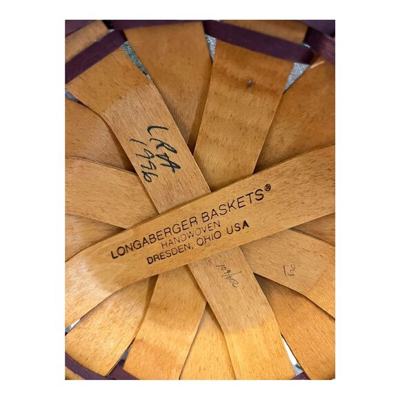Longaberger 1996 May Series SWEET PEA BASKET + LINER & PROTECTOR Made USA 9" - Picture 6 of 8